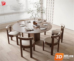 Dining Table Set Skp Files